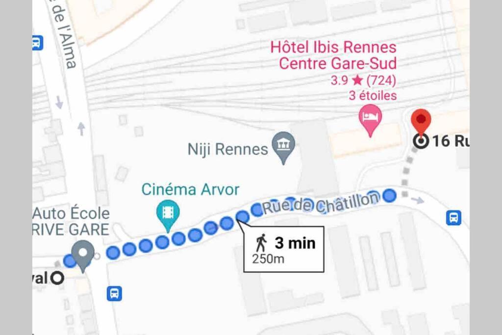 Le Travel, Studio Cosy Aux Pieds De La Gare Rennes Ngoại thất bức ảnh